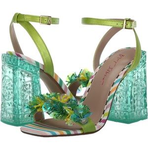 Betsey Johnson Green Heels with Transparent Block Heel